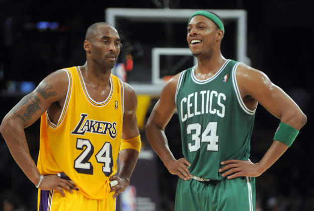Vlečna konja Lakersov in Bostona v zadnjem desetletju - Bryant in Pierce. foto: wbur.org